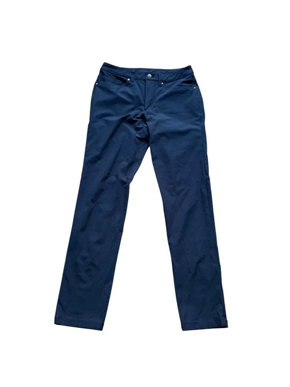 Lululemon Size 28 Navy Blue 100% Polyester 5-Pocket Mid-Rise Straight Leg Pants